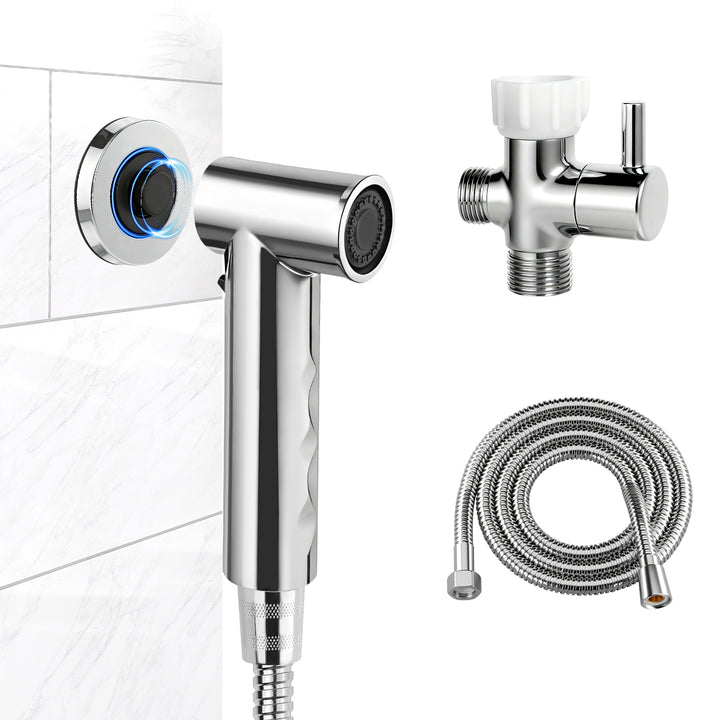 Handheld Bidet Sprayer for Toilet, Chrome Jet Spray Toilet with Bidet Hose for Feminine Baby Wash