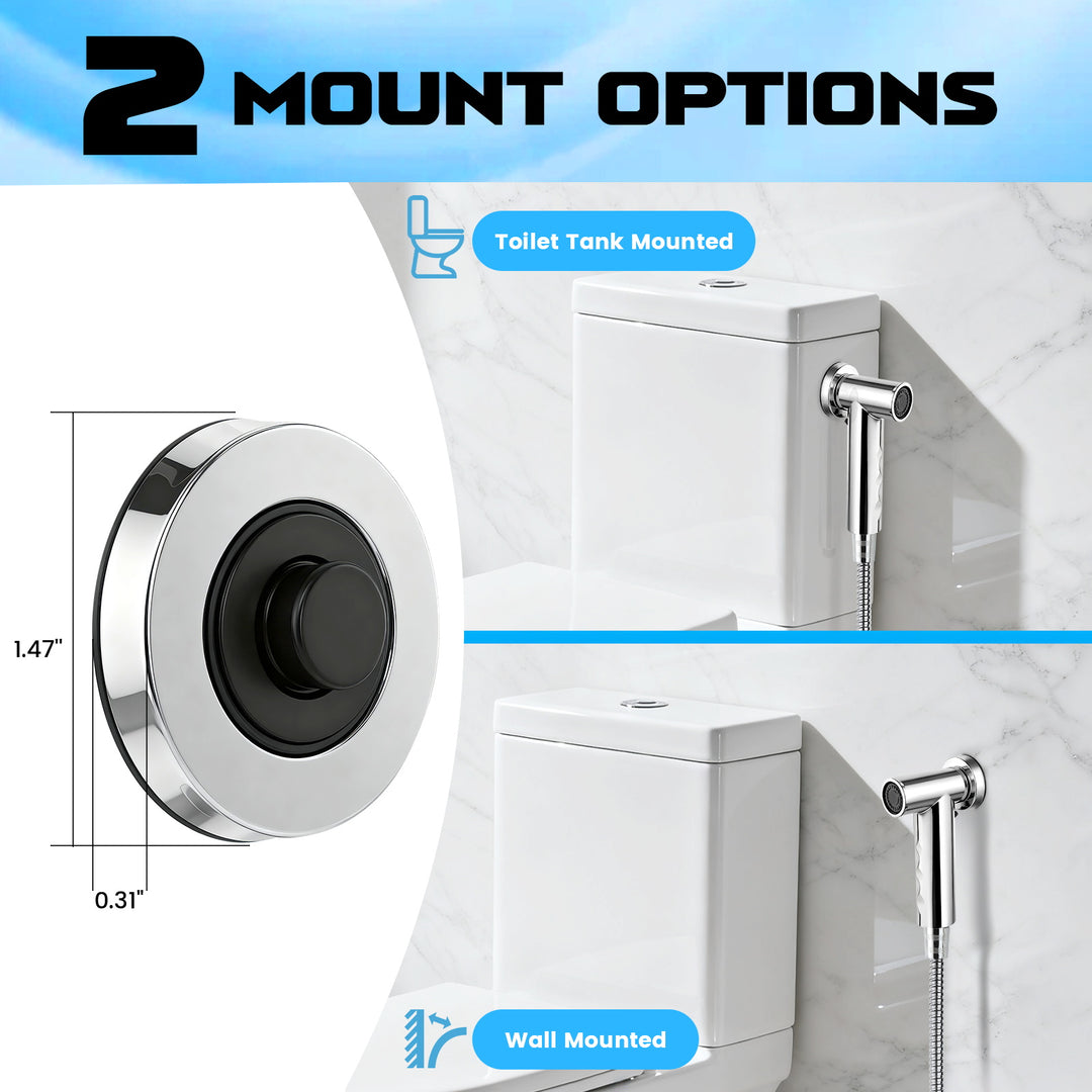 Handheld Bidet Sprayer for Toilet, Chrome Jet Spray Toilet with Bidet Hose for Feminine Baby Wash
