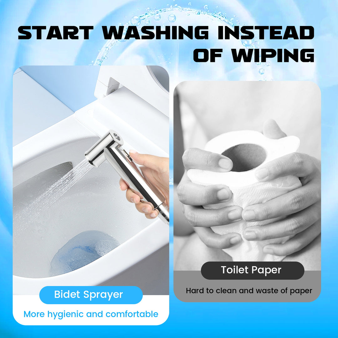 Handheld Bidet Sprayer for Toilet, Chrome Jet Spray Toilet with Bidet Hose for Feminine Baby Wash