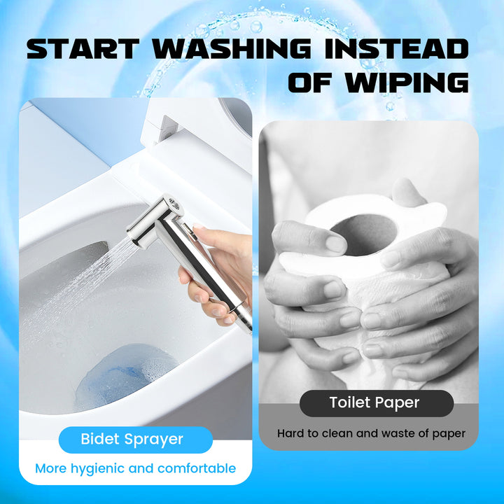 Handheld Bidet Sprayer for Toilet, Chrome Jet Spray Toilet with Bidet Hose for Feminine Baby Wash