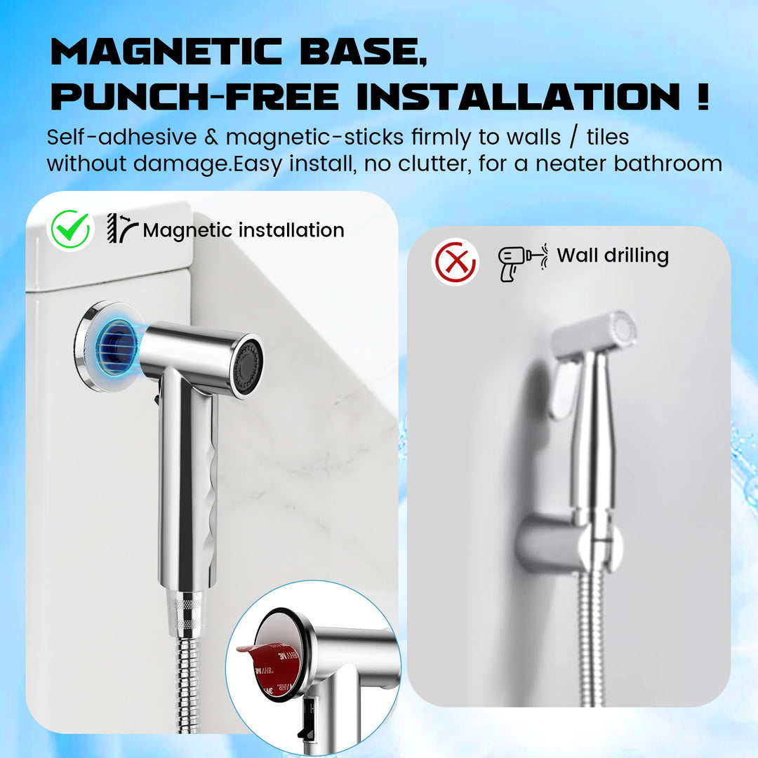 Handheld Bidet Sprayer for Toilet, Chrome Jet Spray Toilet with Bidet Hose for Feminine Baby Wash