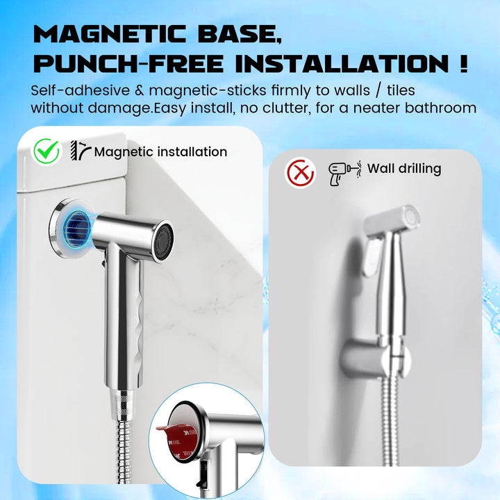Handheld Bidet Sprayer for Toilet, Chrome Jet Spray Toilet with Bidet Hose for Feminine Baby Wash