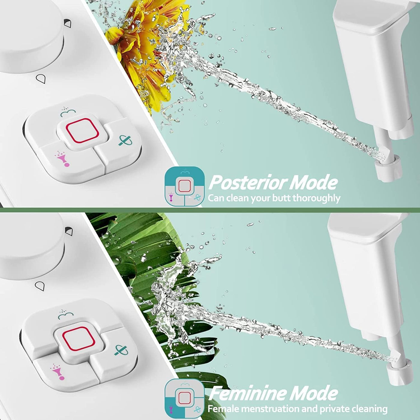 SAMODRA Bidet para WC - Bidet para Inodoro Bidet No Eléctrico, Ducha WC Adaptador Doble Boquilla. Inodoro con Chorro de Agua - Duchas Higienicas para WC Vater Bidet wc