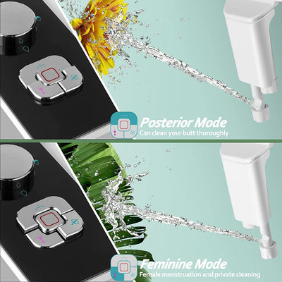 SAMODRA Bidet para WC - Bidet para Inodoro Bidet No Eléctrico, Ducha WC Adaptador Doble Boquilla. Inodoro con Chorro de Agua - Duchas Higienicas para WC Vater Bidet wc