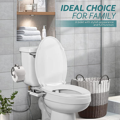 SAMODRA Bidet para WC - Bidet para Inodoro Bidet No Eléctrico, Ducha WC Adaptador Doble Boquilla. Inodoro con Chorro de Agua - Duchas Higienicas para WC Vater Bidet wc