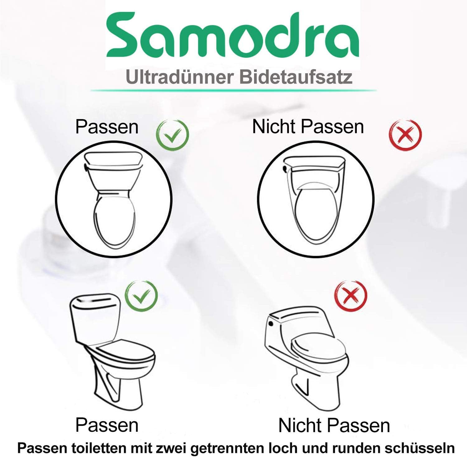 SAMODRA Bidet para Inodoro No Eléctrico, Ducha Higienica WC Adaptador Doble  Boquilla. Inodoro con Chorro de Agua, Latón Cepillado : :  Bricolaje y herramientas