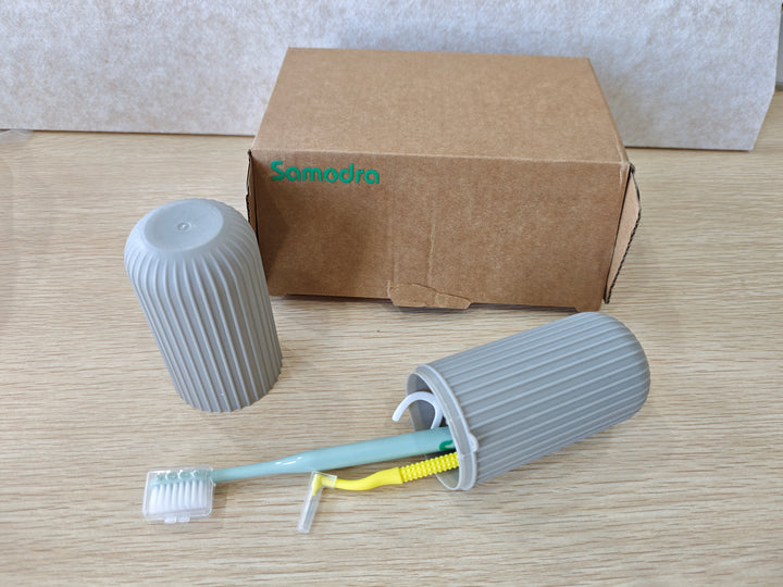 Samodra Portable Oral Care Kit with Toothbrush, Interdental Brush & Dental Floss