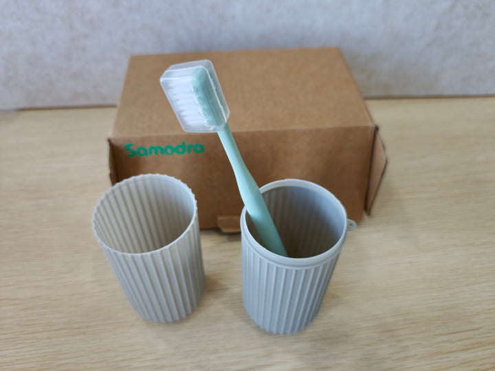 Samodra Portable Oral Care Kit with Toothbrush, Interdental Brush & Dental Floss