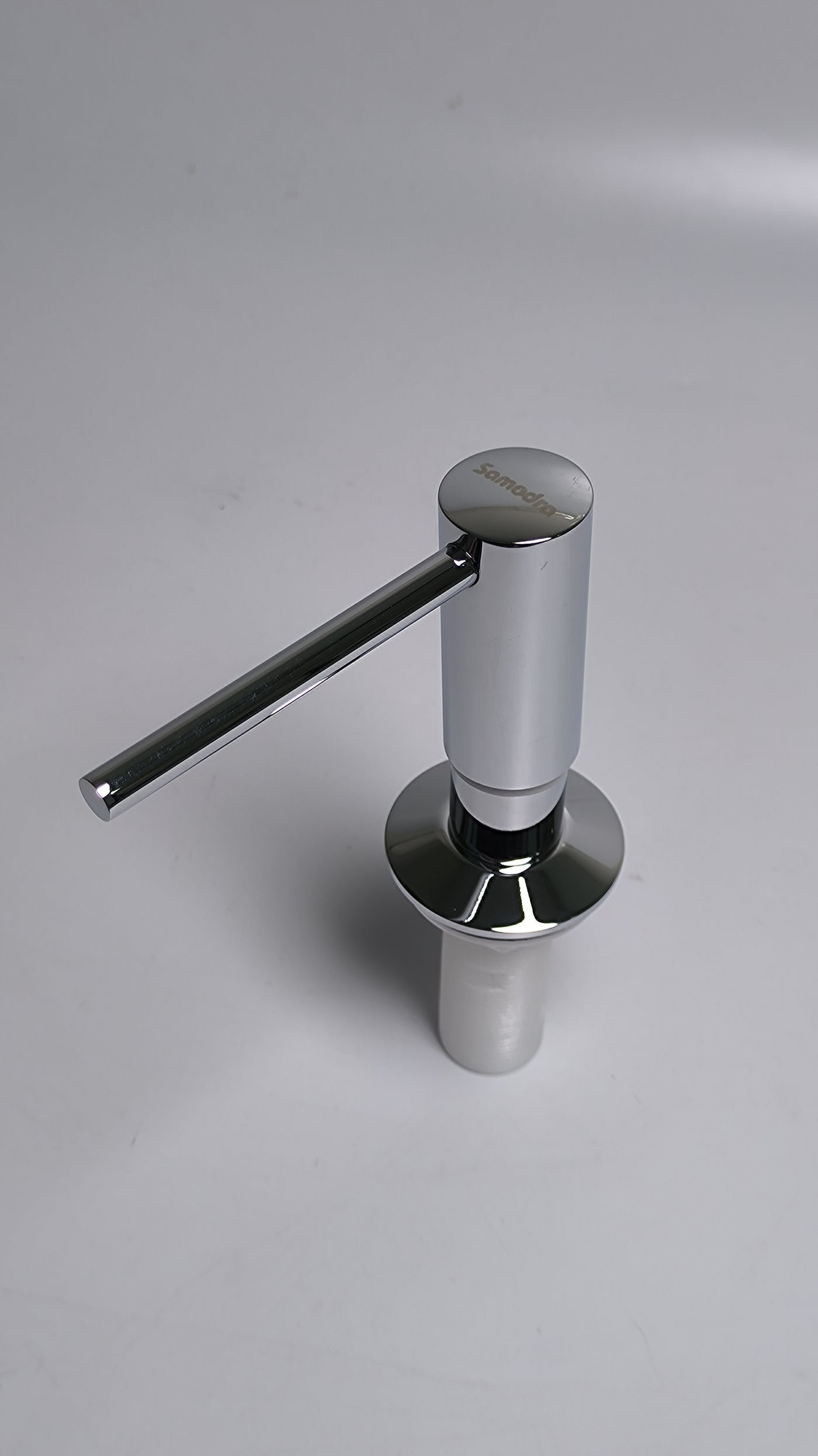 Samodra Sink Soap Dispenser, Metal Pump Head Liquid Lotion Countertop Kitchen Bathroom Soap Dispenser with 17 OZ PET Bottle (Chrome)
