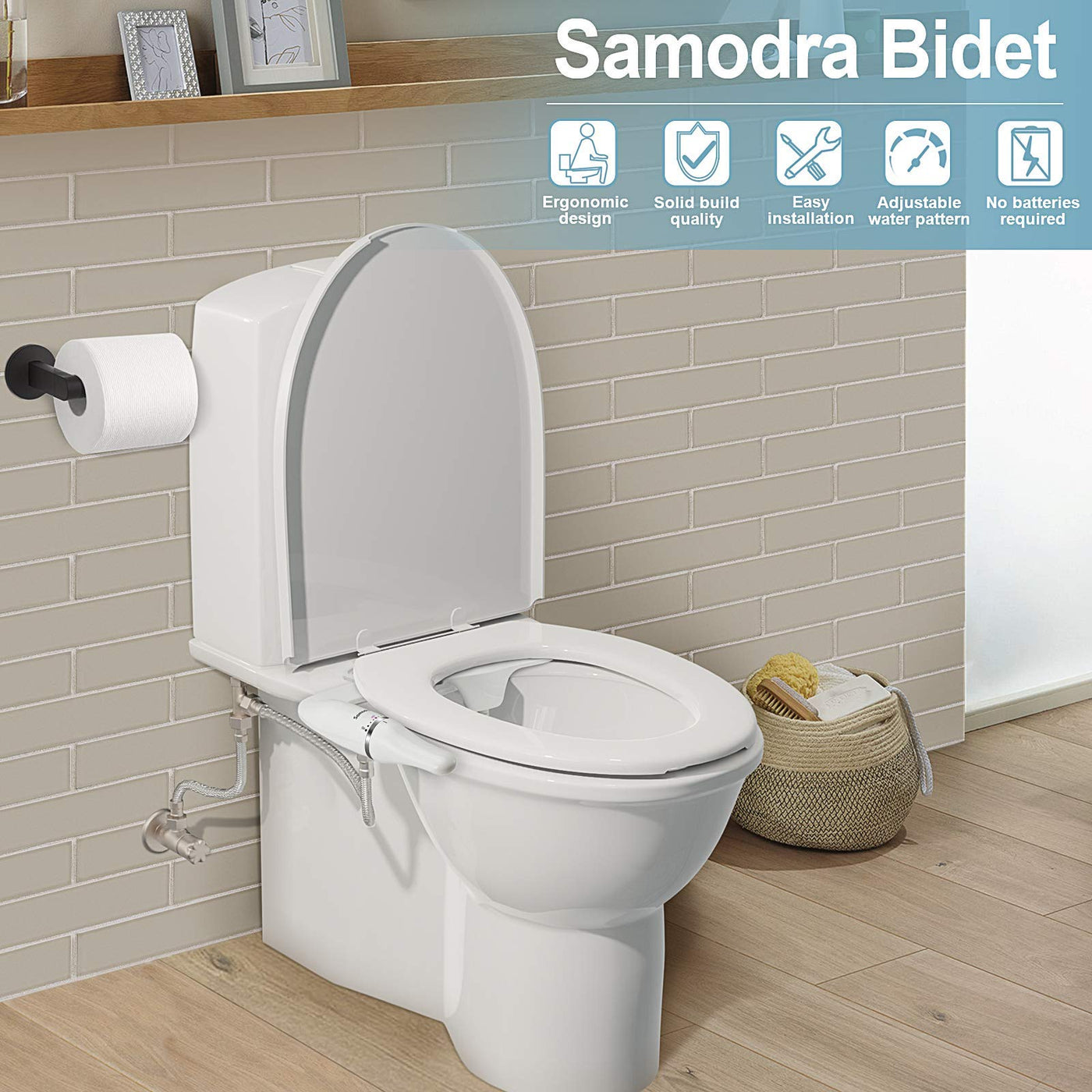 SAMODRA Non-Electric Bidet - Self Cleaning Dual Nozzle (Frontal and Rear  Wash) Water Bidet Toilet Seat Attachment