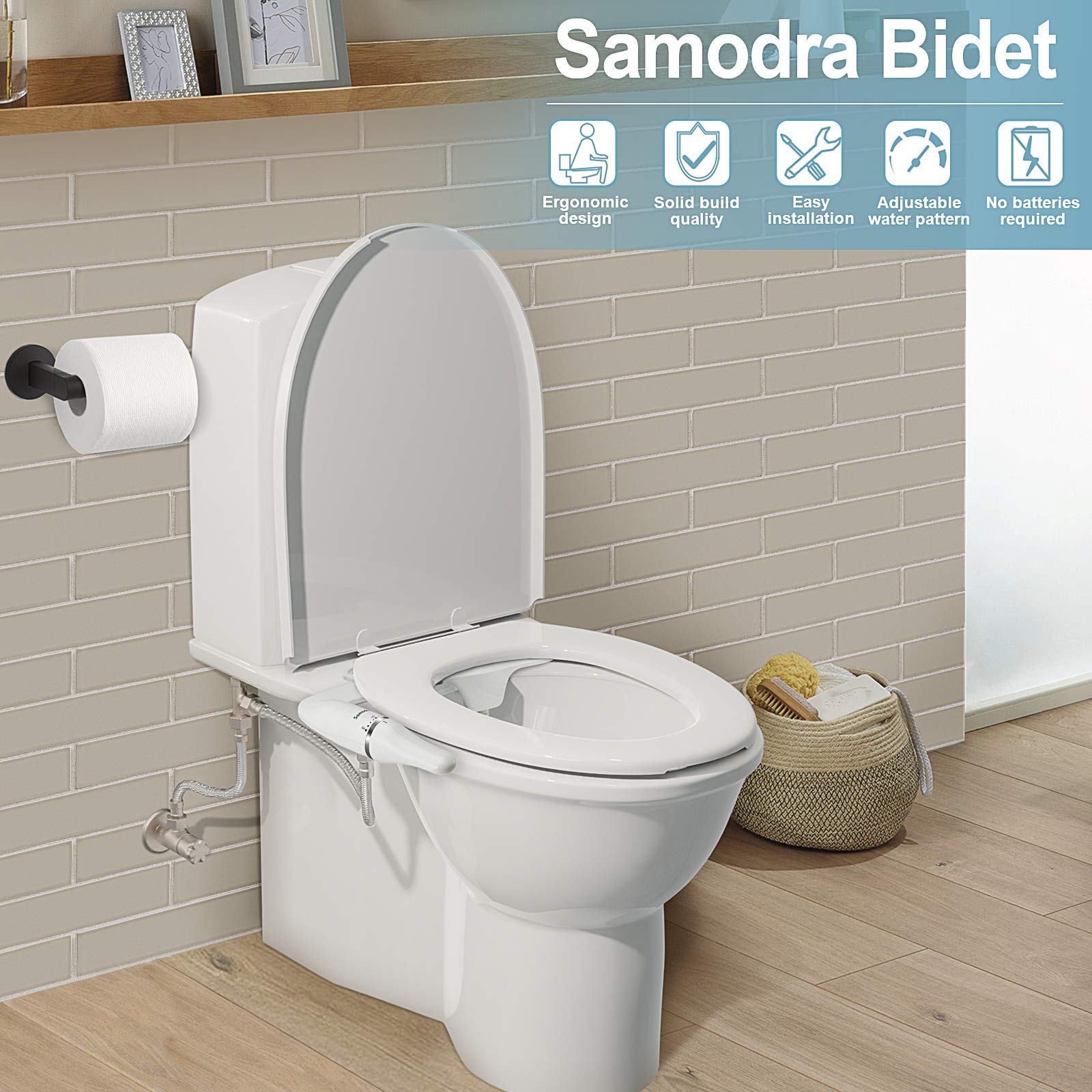 Bidet Attachment - SAMODRA Non-electric Cold Water Bidet Toilet Seat  Attachment